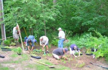 Pollinator planting by FOMC volunteers