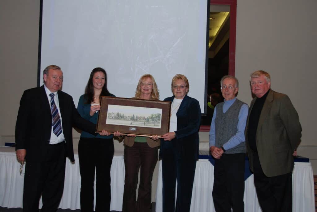 FOMC receiving the Conservation Achievement Award of Merit From NPCA in 2007 on behalf of the organization. (from L. to R.) NPCA Board Member Brian Baty, FOMC executive members, Katleya Young-Chin, Klara Young-Chin, Bonnie Dawe, Marek Laubitz (FOMC 1st President) and Mike Belfie